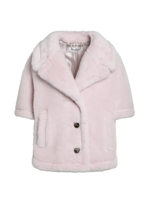 Max Mara Corvino teddy-texture buttoned cape - Pink - zdjęcie produktu nr 1