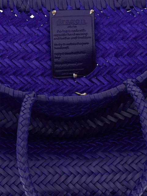 DRAGON DIFFUSION large Bamboo Triple Jump chevron-weave shoulder bag - Purple