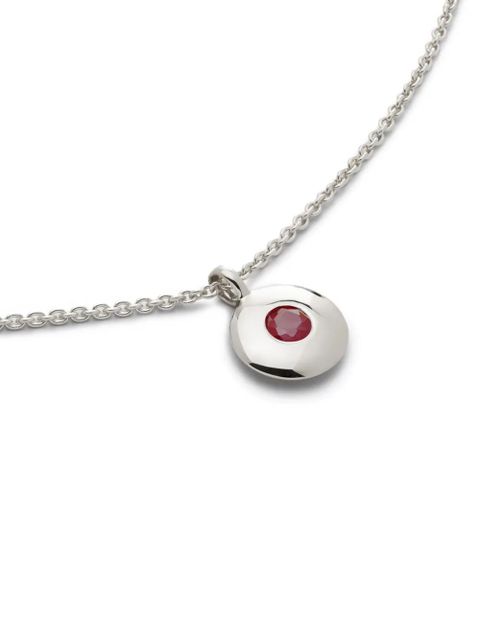 Monica Vinader July ruby pendant necklace - Silver