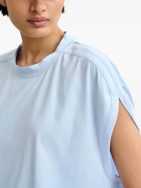 Essentiel Antwerp cap-sleeve mock-neck T-shirt - Blue