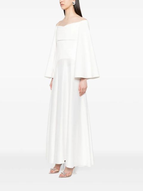 Solace London The Rina off-shoulder gown - White