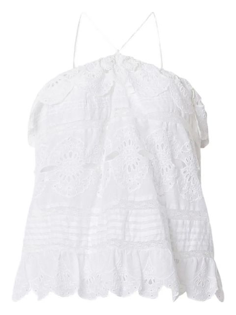 MARANT ÉTOILE Prisha ruffled top - White - zdjęcie produktu nr 1