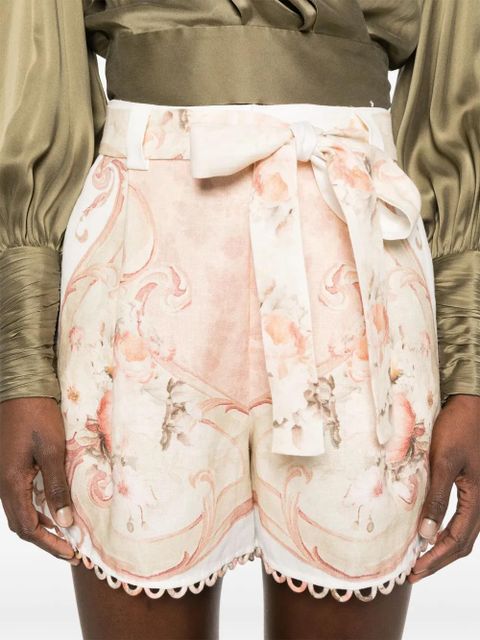 TWINSET printed linen shorts - Neutrals