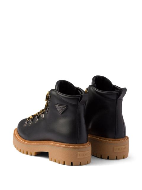 Prada leather combat boots - Black