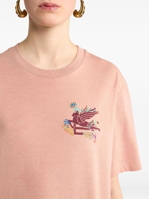 ETRO Pegaso-motif T-shirt - Pink