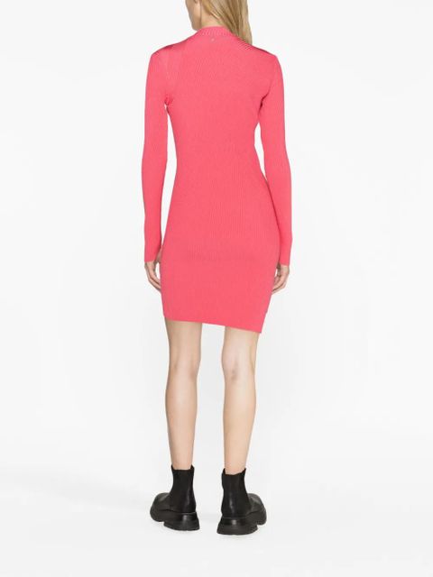 Versace Slashed roll-neck midi dress - Pink