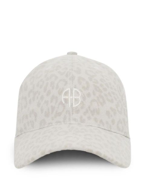 ANINE BING Jeremy leopard-pattern baseball cap - Neutrals - zdjęcie produktu nr 1