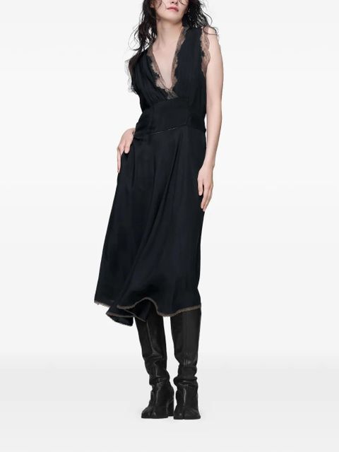 Maison Margiela lace-trim midi dress - Black - zdjęcie produktu nr 2