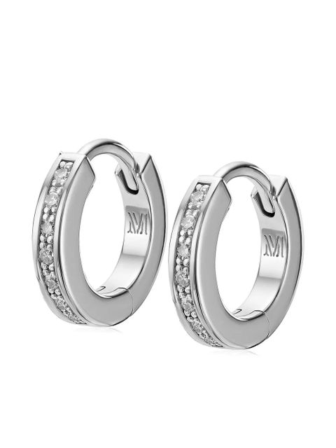 Monica Vinader skinny huggie diamond earrings - Silver - zdjęcie produktu nr 1