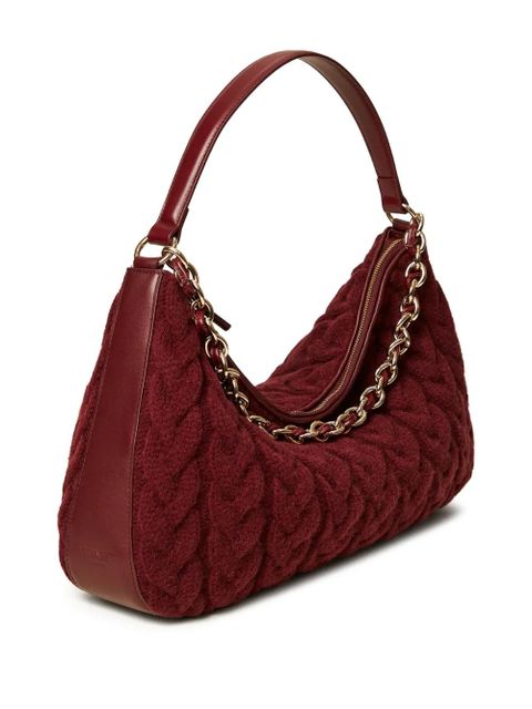 TWINSET cable-knit chain-detail shoulder bag - Red - zdjęcie produktu nr 2
