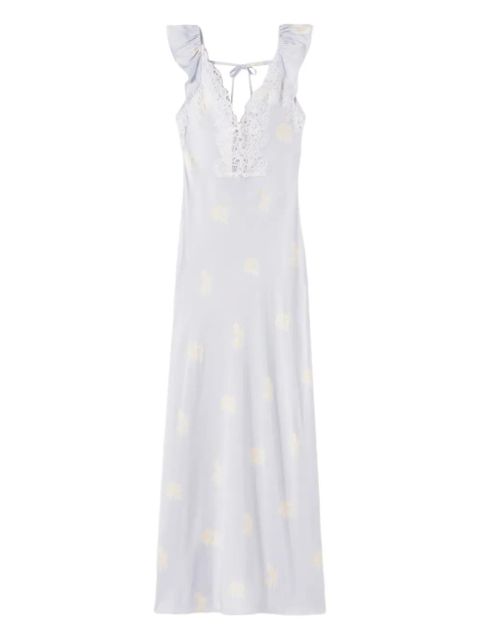 Claudie Pierlot lace-trim floral-print maxi dress - Blue - zdjęcie produktu nr 1