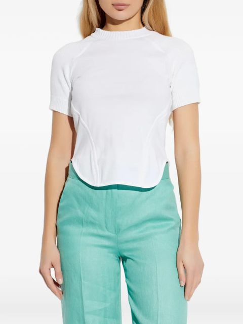 Sportmax seam detail T-shirt - White