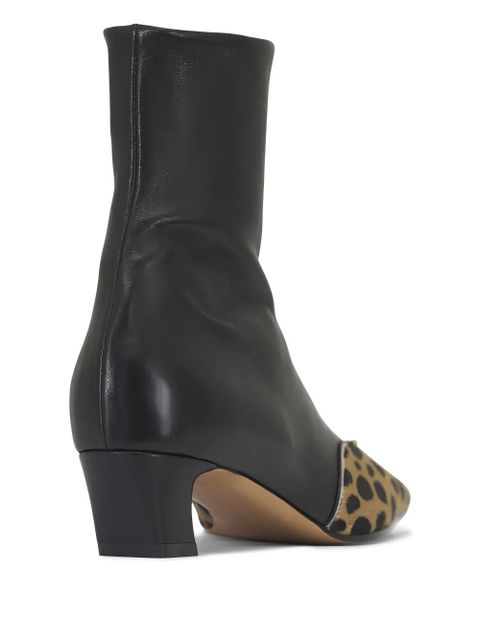 KHAITE 40mm Nevada hyena-print square toe boots - Black