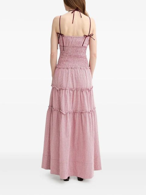 ALOHAS gingham smocked maxi dress - Red - zdjęcie produktu nr 2