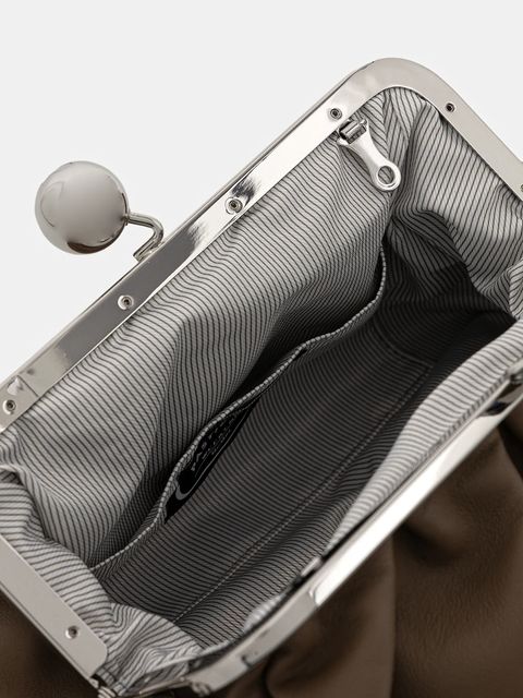 Weekend Max Mara torebka skórzana CUBICO kolor szary 2615511174600