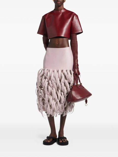Balenciaga ribbon-trim midi skirt - Pink - zdjęcie produktu nr 2
