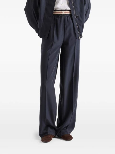 Prada washed silk pants - Blue