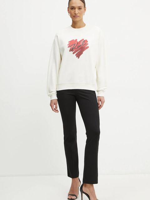 Karl Lagerfeld bluza bawełniana damska kolor beżowy z aplikacją A1W20045 - zdjęcie produktu nr 2