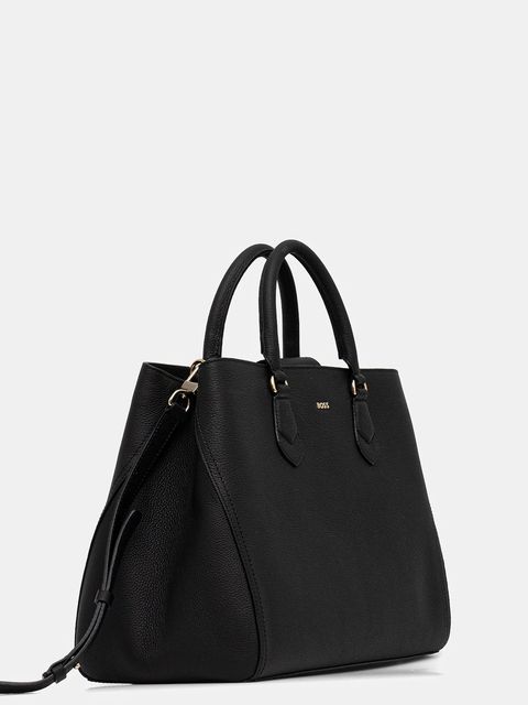 BOSS torebka skórzana kolor czarny 50547745