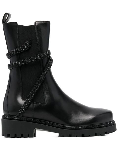 René Caovilla wrap-around leather boots - Black - zdjęcie produktu nr 1