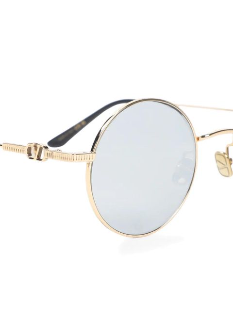 Valentino Garavani VLogo round-frame sunglasses - Gold