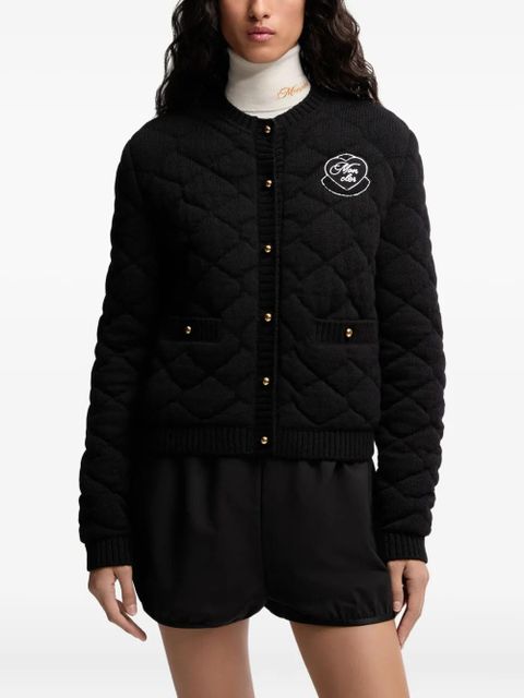 Moncler quilted heart-logo cardigan - Black