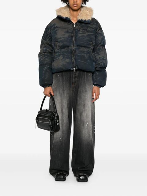 Diesel camouflage-pattern padded jacket - Blue