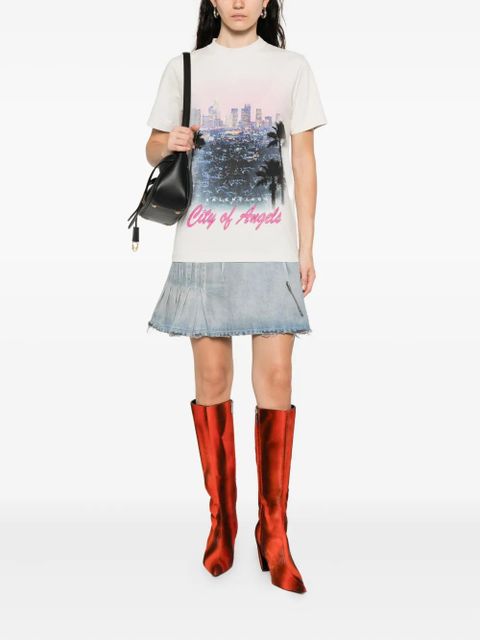 Balenciaga graphic-print layered mini dress - Neutrals