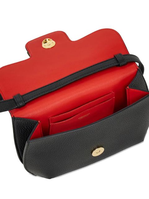 Ferragamo mini double-Gancini cross body bag - Black