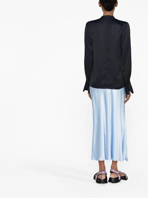 Jil Sander button-front satin shirt - Blue - zdjęcie produktu nr 2