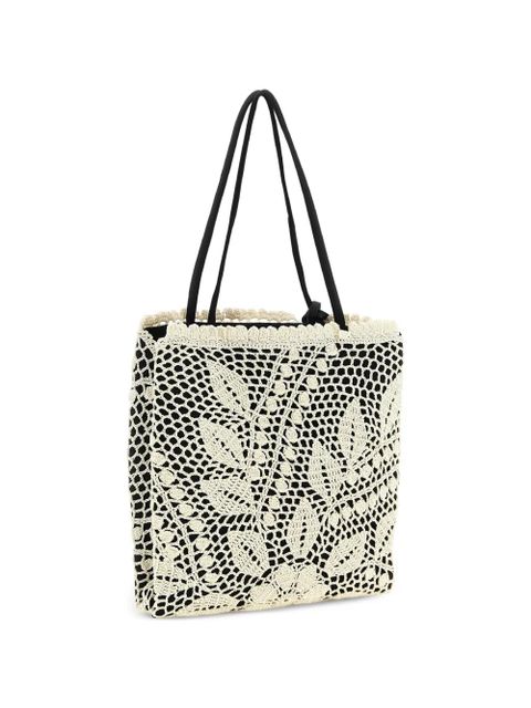 Magda Butrym Julia contrasting-crochet tote bag - White