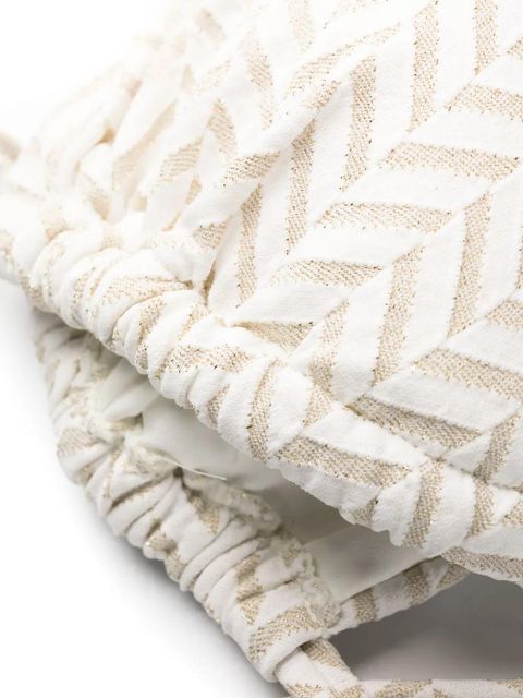 TWINSET herringbone-pattern bikini top - White