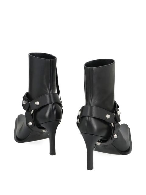 Balenciaga studded-strap pointed-toe boots - Black