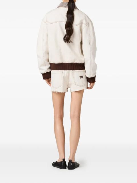 Miu Miu zip-up oversized jacket - Neutrals