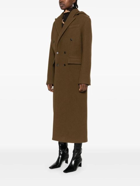 Nanushka detachable-hood double-breasted coat - Brown - zdjęcie produktu nr 2