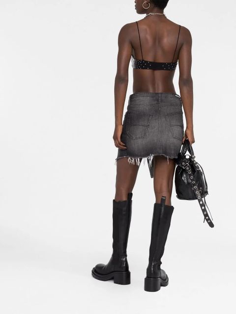 Balenciaga Cut-up denim mini skirt - Black