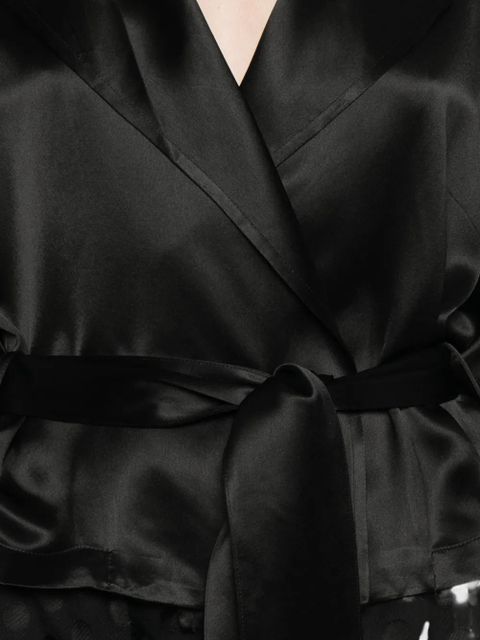 The Frankie Shop Simona satin belted blouse - Black