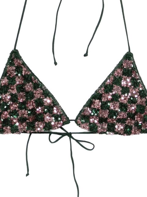 Oséree Sequins Chess bikini - Green