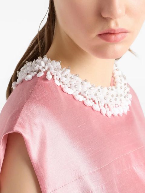 Prada embroidered mini dress - Pink