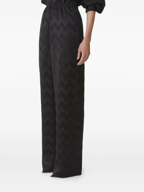 Lanvin chevron-pattern drawstring trousers - Black