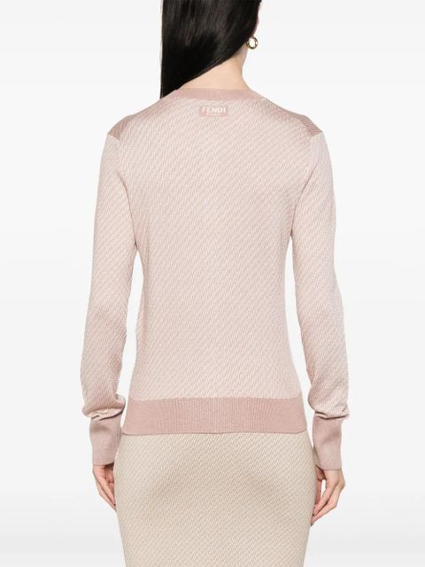 FENDI FF-jacquard cardigan - Pink