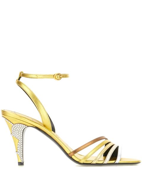 Valentino Garavani 85mm Ladycrush embellished sandals - Gold - zdjęcie produktu nr 1