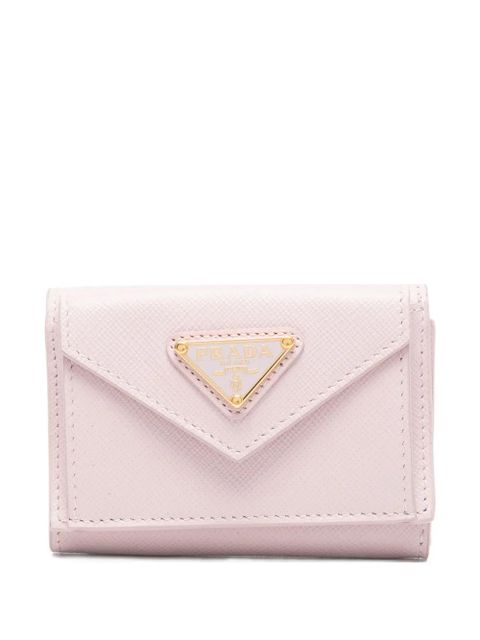 Prada triangle-logo leather wallet - Pink - zdjęcie produktu nr 1