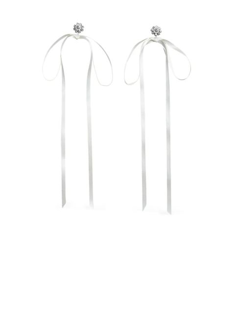 Simone Rocha Double Ended crystal bow earrings - Silver - zdjęcie produktu nr 1