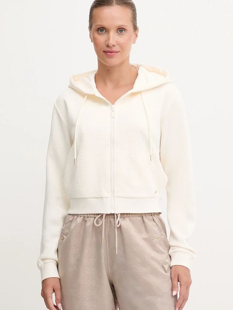 Guess bluza PEONY damska kolor beżowy z kapturem gładka V5YQ06 KBSL2 - zdjęcie produktu nr 1