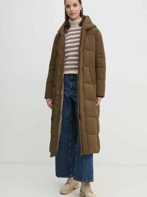 Sisley sweter damski kolor beżowy z golfem 1441L2020