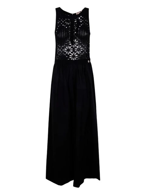 TWINSET crochet-panelled maxi dress - Black - zdjęcie produktu nr 1