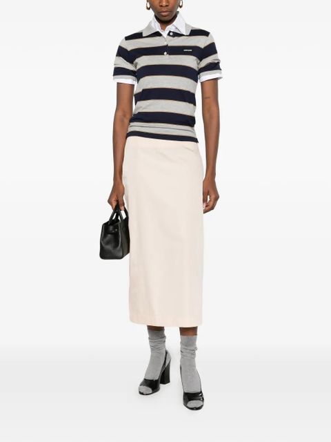 Miu Miu striped logo polo top - Grey - zdjęcie produktu nr 2