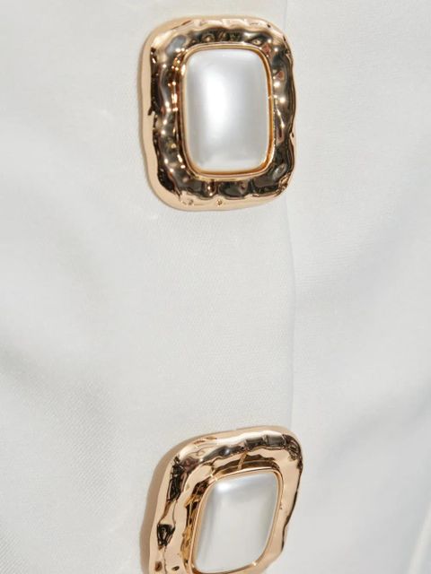 Self-Portrait pearl-button midi dress - White - zdjęcie produktu nr 2