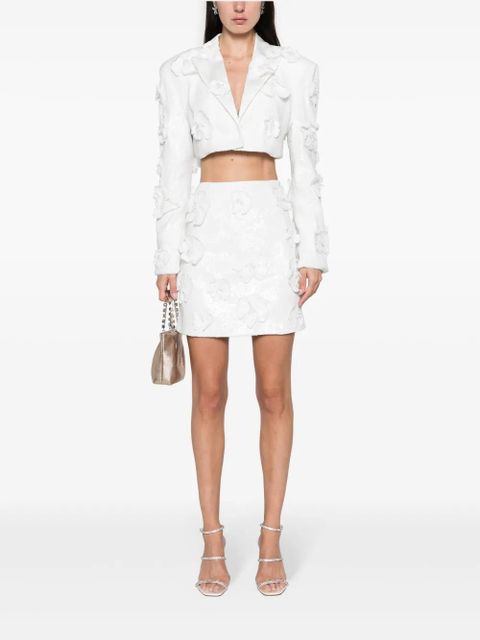 ROTATE BIRGER CHRISTENSEN sequinned mid-rise miniskirt - White - zdjęcie produktu nr 2